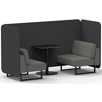Brixworth 2 Seater Bench Booth With Table, Black Legs, Black Table, X2 Fabric, Arithmetic Panels And Number Sofa