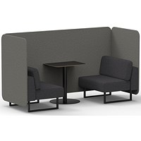 Brixworth 2 Seater Bench Booth With Table, Black Legs, Black Table, X2 Fabric, Number Panels And Arithmetic Sofa