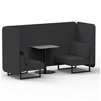 Brixworth 2 Seater Bench Booth With Table, Black Legs, Grey Table With Black Leg, X2 Fabric, Arithmetic Panels And Sofa