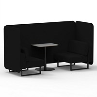 Brixworth 2 Seater Bench Booth With Table, Black Legs, Grey Table With Black Leg, X2 Fabric, Diameter Panels And Sofa