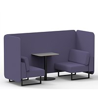 Brixworth 2 Seater Bench Booth With Table, Black Legs, Grey Table With Black Leg, Synergy Fabric, Order Panels And Sofa