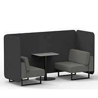 Brixworth 2 Seater Bench Booth With Table, Black Legs, Grey Table With Black Leg, X2 Fabric, Arithmetic Panels And Number Sofa