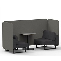 Brixworth 2 Seater Bench Booth With Table, Black Legs, Grey Table With Black Leg, X2 Fabric, Number Panels And Arithmetic Sofa