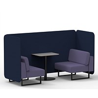 Brixworth 2 Seater Bench Booth With Table, Black Legs, Grey Table With Black Leg, Synergy Fabric, Alike Panels And Order Sofa