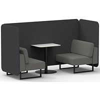 Brixworth 2 Seater Bench Booth With Table, Black Legs, White Table With Black Leg, X2 Fabric, Arithmetic Panels And Number Sofa