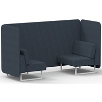 Brixworth 2 Seater Bench Booth, White Legs, Rivet Fabric, Crucible Panels And Sofa