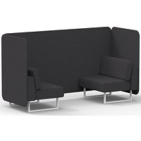 Brixworth 2 Seater Bench Booth, White Legs, X2 Fabric, Arithmetic Panels And Sofa