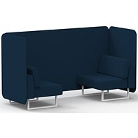 Brixworth 2 Seater Bench Booth, White Legs, X2 Fabric, Calculus Panels And Sofa