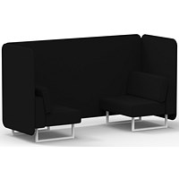 Brixworth 2 Seater Bench Booth, White Legs, X2 Fabric, Diameter Panels And Sofa