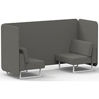 Brixworth 2 Seater Bench Booth, White Legs, X2 Fabric, Number Panels And Sofa