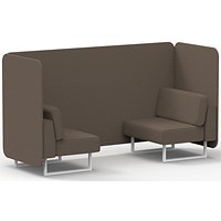 Brixworth 2 Seater Bench Booth, White Legs, X2 Fabric, Theory Panels And Sofa