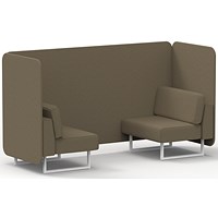 Brixworth 2 Seater Bench Booth, White Legs, Main Line Flax Fabric, Bank Panels And Sofa