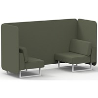 Brixworth 2 Seater Bench Booth, White Legs, Main Line Flax Fabric, Monument Panels And Sofa