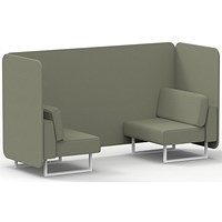Brixworth 2 Seater Bench Booth, White Legs, Main Line Flax Fabric, Newbury Panels And Sofa