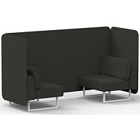 Brixworth 2 Seater Bench Booth, White Legs, Main Line Flax Fabric, Temple Panels And Sofa