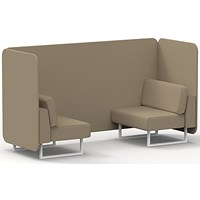 Brixworth 2 Seater Bench Booth, White Legs, Main Line Flax Fabric, Upminster Panels And Sofa