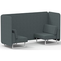 Brixworth 2 Seater Bench Booth, White Legs, Main Line Flax Fabric, Westminster Panels And Sofa