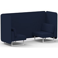 Brixworth 2 Seater Bench Booth, White Legs, Synergy Fabric, Alike Panels And Sofa