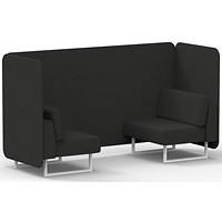 Brixworth 2 Seater Bench Booth, White Legs, Synergy Fabric, Mix Panels And Sofa