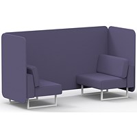 Brixworth 2 Seater Bench Booth, White Legs, Synergy Fabric, Order Panels And Sofa