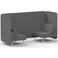 Brixworth 2 Seater Bench Booth, White Legs, Synergy Fabric, Partner Panels And Sofa