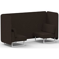 Brixworth 2 Seater Bench Booth, White Legs, Synergy Fabric, Wed Panels And Sofa