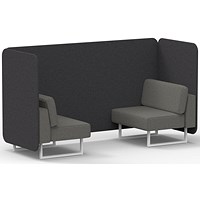 Brixworth 2 Seater Bench Booth, White Legs, X2 Fabric, Arithmetic Panels And Number Sofa