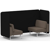 Brixworth 2 Seater Bench Booth, White Legs, X2 Fabric, Diameter Panels And Theory Sofa