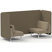 Brixworth 2 Seater Bench Booth, White Legs, Main Line Flax Fabric, Bank Panels And Upminster Sofa