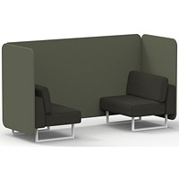 Brixworth 2 Seater Bench Booth, White Legs, Main Line Flax Fabric, Monument Panels And Temple Sofa