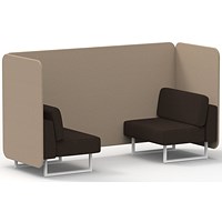 Brixworth 2 Seater Bench Booth, White Legs, Synergy Fabric, Affix Panels And Wed Sofa