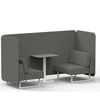 Brixworth 2 Seater Bench Booth With Table, White Legs, Grey Table With White Leg, X2 Fabric, Number Panels And Sofa