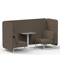Brixworth 2 Seater Bench Booth With Table, White Legs, Grey Table With White Leg, X2 Fabric, Theory Panels And Sofa