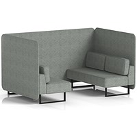 Brixworth 4 Seater Bench Booth, Black Legs, Rivet Fabric, Prime Panels And Sofa
