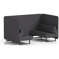 Brixworth 4 Seater Bench Booth, Black Legs, X2 Fabric, Arithmetic Panels And Sofa