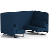 Brixworth 4 Seater Bench Booth, Black Legs, X2 Fabric, Calculus Panels And Sofa