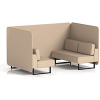 Brixworth 4 Seater Bench Booth, Black Legs, Synergy Fabric, Affix Panels And Sofa