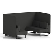 Brixworth 4 Seater Bench Booth, Black Legs, Synergy Fabric, Mix Panels And Sofa