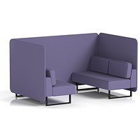 Brixworth 4 Seater Bench Booth, Black Legs, Synergy Fabric, Order Panels And Sofa