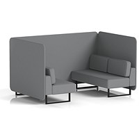 Brixworth 4 Seater Bench Booth, Black Legs, Synergy Fabric, Partner Panels And Sofa