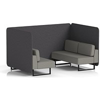 Brixworth 4 Seater Bench Booth, Black Legs, X2 Fabric, Arithmetic Panels And Number Sofa