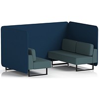 Brixworth 4 Seater Bench Booth, Black Legs, X2 Fabric, Calculus Panels And Polygon Sofa