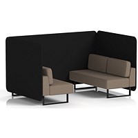 Brixworth 4 Seater Bench Booth, Black Legs, X2 Fabric, Diameter Panels And Theory Sofa