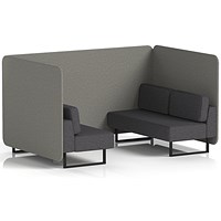 Brixworth 4 Seater Bench Booth, Black Legs, X2 Fabric, Number Panels And Arithmetic Sofa