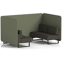 Brixworth 4 Seater Bench Booth, Black Legs, Main Line Flax Fabric, Monument Panels And Temple Sofa
