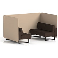 Brixworth 4 Seater Bench Booth, Black Legs, Synergy Fabric, Affix Panels And Wed Sofa