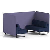 Brixworth 4 Seater Bench Booth, Black Legs, Synergy Fabric, Order Panels And Alike Sofa