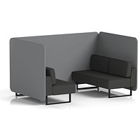 Brixworth 4 Seater Bench Booth, Black Legs, Synergy Fabric, Partner Panels And Mix Sofa