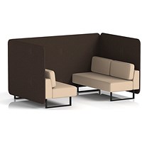 Brixworth 4 Seater Bench Booth, Black Legs, Synergy Fabric, Wed Panels And Affix Sofa