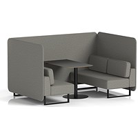 Brixworth 4 Seater Bench Booth With Table, Black Legs, Black Table, X2 Fabric, Number Panels And Sofa